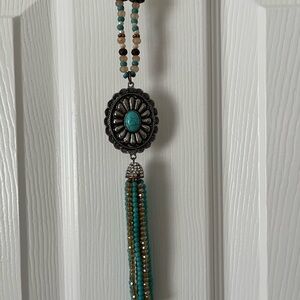 Turquoise Beaded Necklace with Pendant